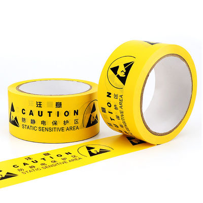 Pita peringatan anti-statis ESD kuning Pita identifikasi Cina atau Inggris Zona perlindungan Pita lantai PVC