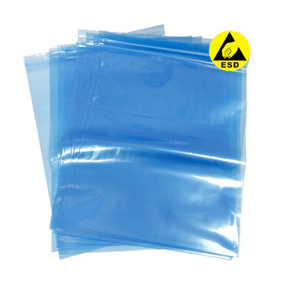 0.75mm*300*400mm Tas Perisai Antistatik Biru ESD Zip Lock Bag untuk Kamar Bersih