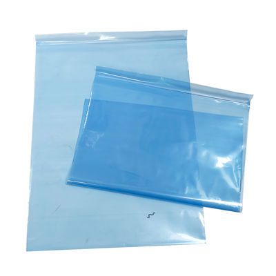 Blue PE ESD Zip Lock Shielding Bag Untuk Cleanroom Packaging Komponen Elektronik Kecil Dan Menengah