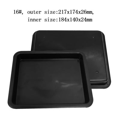 217x174x26mm Hitam ESD Antistatik Plastik Square Trays Lingkaran Elektronik Putar