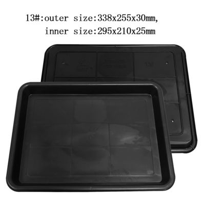 338x255x30mm Anti Static Square Tray Hitam Plastik persegi panjang Shallow Tray ESD Electronic Circle Turntable