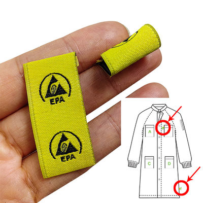ESD Antistatik Tanda Peringatan EPA Bordir Kain Menempelkan Pakaian Kamar Bersih Label Aksesoris