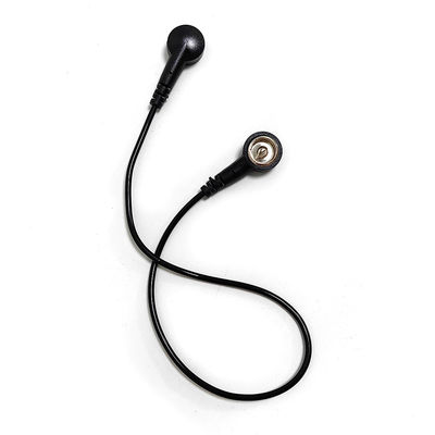 ESD Antistatic PU Grounding Wire Black Straight PU Wire 30,5CM untuk ESD Mat Dengan Kedua Ujung 10MM Buckle