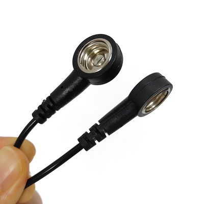 ESD Antistatic PU Grounding Wire Black Straight PU Wire 30,5CM untuk ESD Mat Dengan Kedua Ujung 10MM Buckle