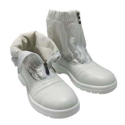 White Steel Toe ESD Antistatic Safety Boots untuk pakaian kerja industri