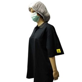 5 Mm Rajutan Kain Katun Kaos POLO Antistatik Lengan Pendek Dengan Tanda ESD