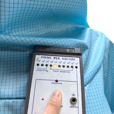 ESD Anti Static Full Body Suit Coverall Dengan Hood Dan Topeng Biru