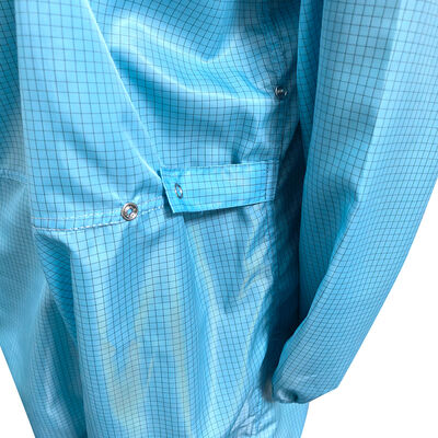 ESD Anti Static Full Body Suit Coverall Dengan Hood Dan Topeng Biru