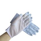 Cleanroom Inspection Nylon Tricot Gloves Ringan Bebas Debu Ukuran M / L