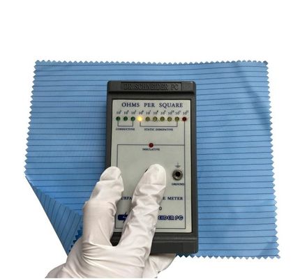 10e6ohm Antiestatica Cleanroom Konduktif Lint Gratis Polyester ESD Aman Kain Anti-statis untuk Jas Lab Lab