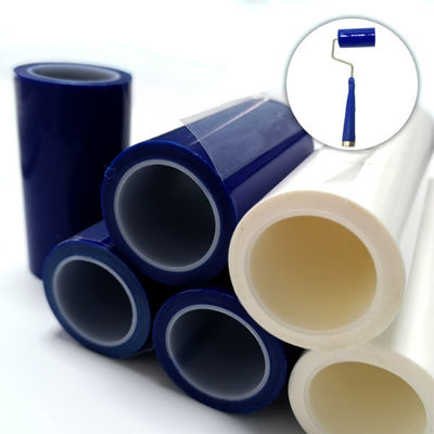 White Blue Cleanroom 18m Sekali Pakai PE Sticky Lint Roller Roll