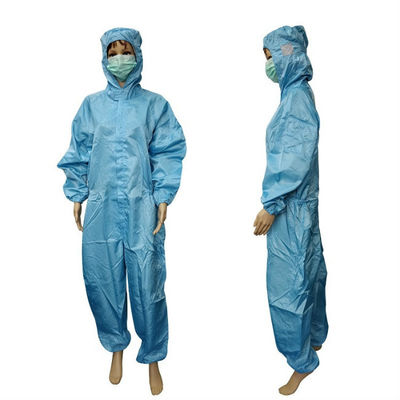Pakaian Bebas Debu Stripe 5mm yang Dapat Dicuci Anti Statis Untuk Cleanroom