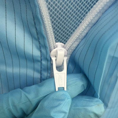 Pakaian Bebas Debu Stripe 5mm yang Dapat Dicuci Anti Statis Untuk Cleanroom