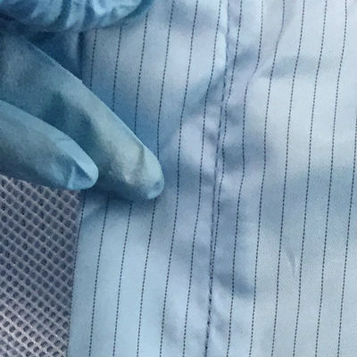 Pakaian Bebas Debu Stripe 5mm yang Dapat Dicuci Anti Statis Untuk Cleanroom