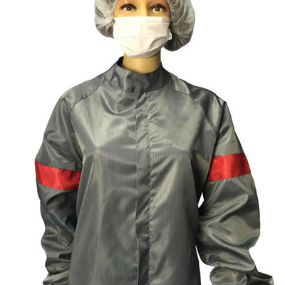 Jumpsuit ESD Anti Statis Cleanroom Disesuaikan Dengan Manset Rajutan