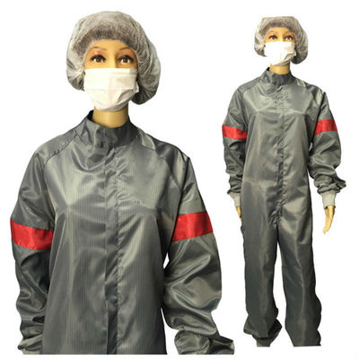 Jumpsuit ESD Anti Statis Cleanroom Disesuaikan Dengan Manset Rajutan