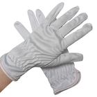 Penyerapan Keringat Tangan Putih Sarung Tangan Poliester Cleanroom Kerja Disesuaikan