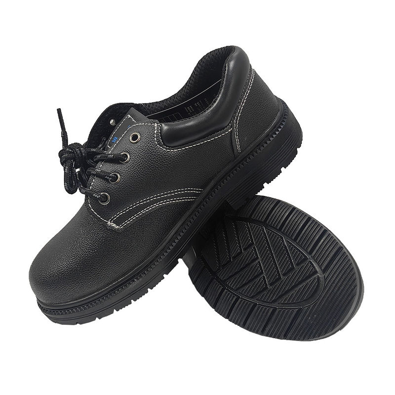 Unisex Anti Smash Pekerjaan Konstruksi Sepatu Low Cut Baja Midsole Karet Baja Toe Kulit atas Sepatu Keamanan