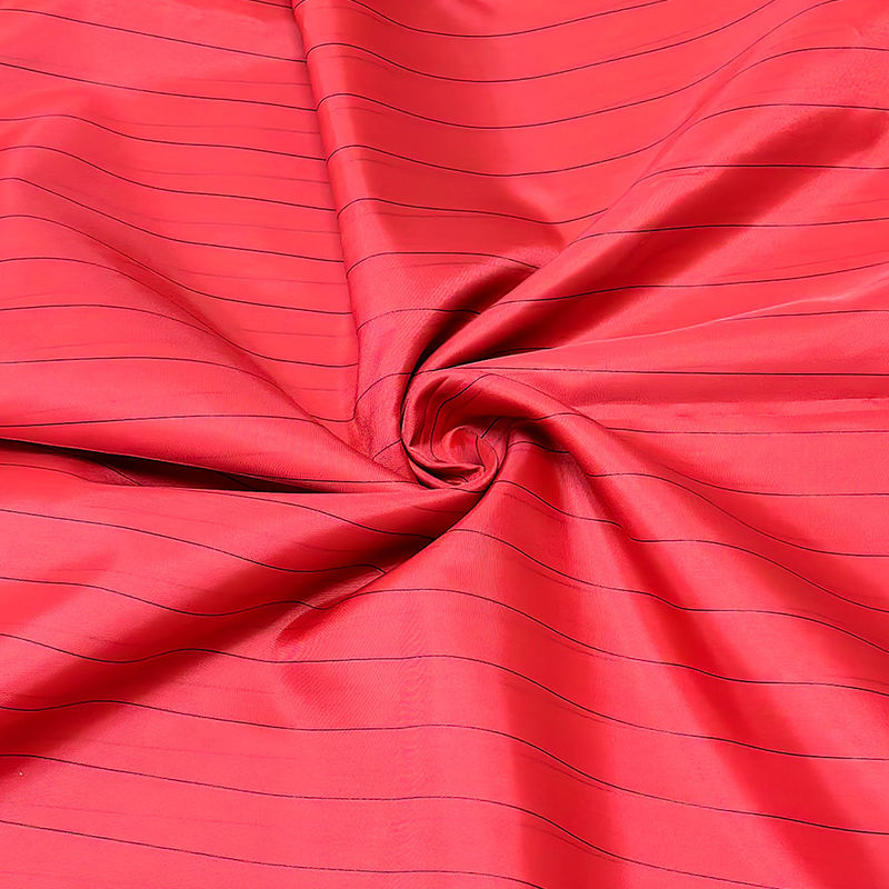 Garis 17MM Merah 99% Polyester + 1% Garis Konduktif Lab Lint Bebas Anti-statis ESD Kain Antistatik