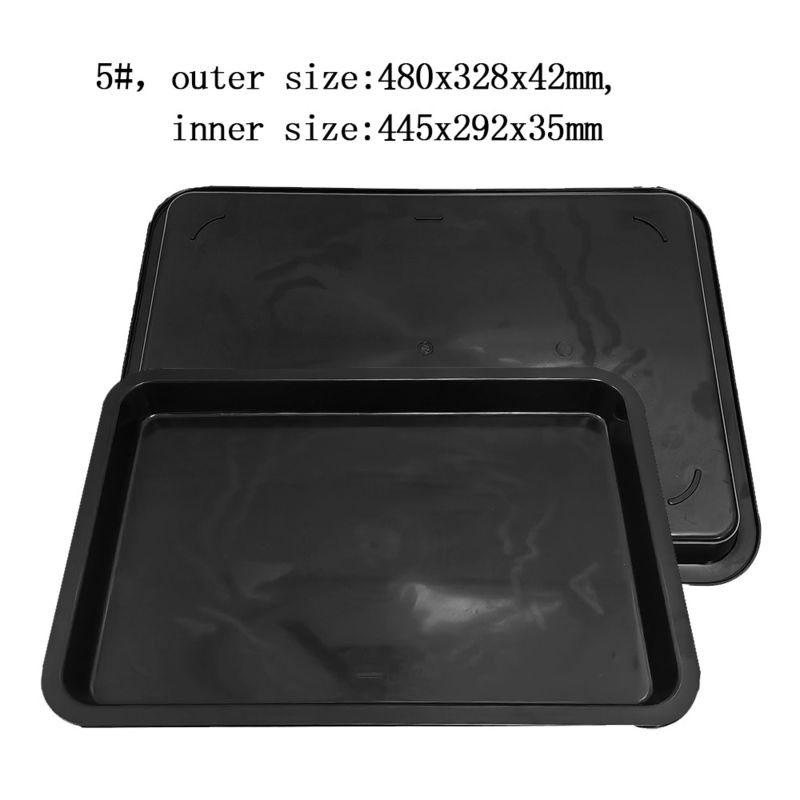 480x328x42mm Anti Static Square Tray Black Plastic Square Basin ESD Turnover Box Bagian Elektronik Box Material Storage Plastic Tray