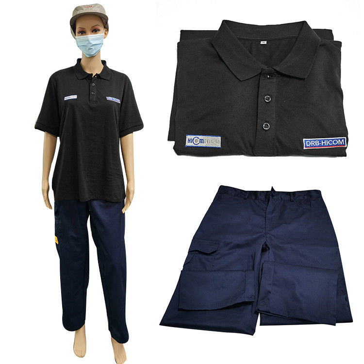 Unisex ESD Anti Static Suit Untuk Kelas 1000 Cleanroom