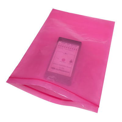 250X350MM PE Pink Anti Static Shielding Bag Self Sealing esd