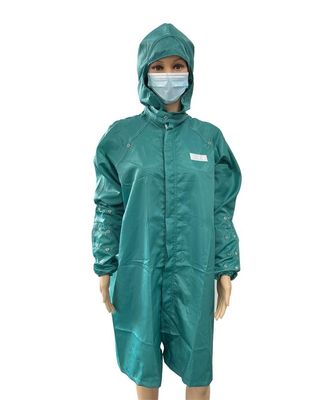 Lokakarya 5mm Stripe Dust Free ESD Uniform Coat Dengan Hood